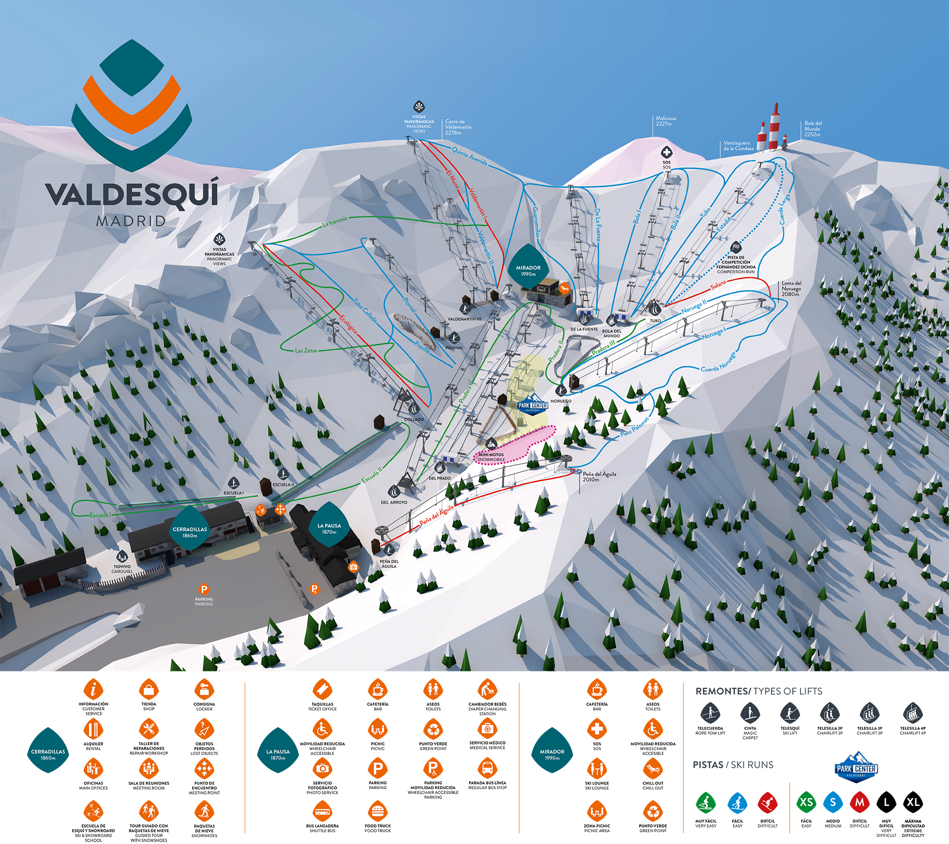 Valdesquí Ski Resort trail map