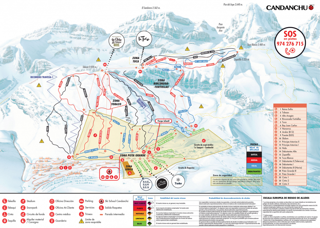 Candanchú Ski Resort trail map