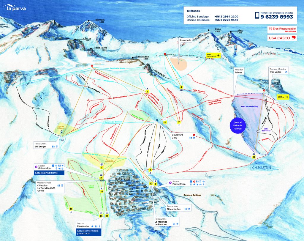 La Parva Ski Resort trail map