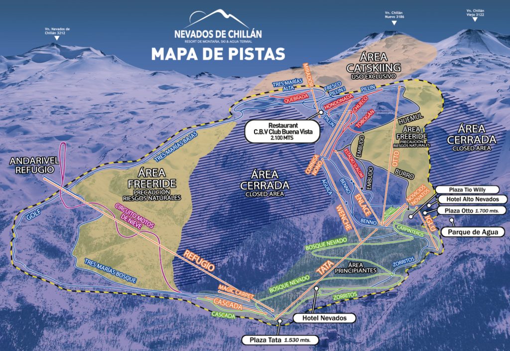 Nevados de Chillán Ski Resort trail map