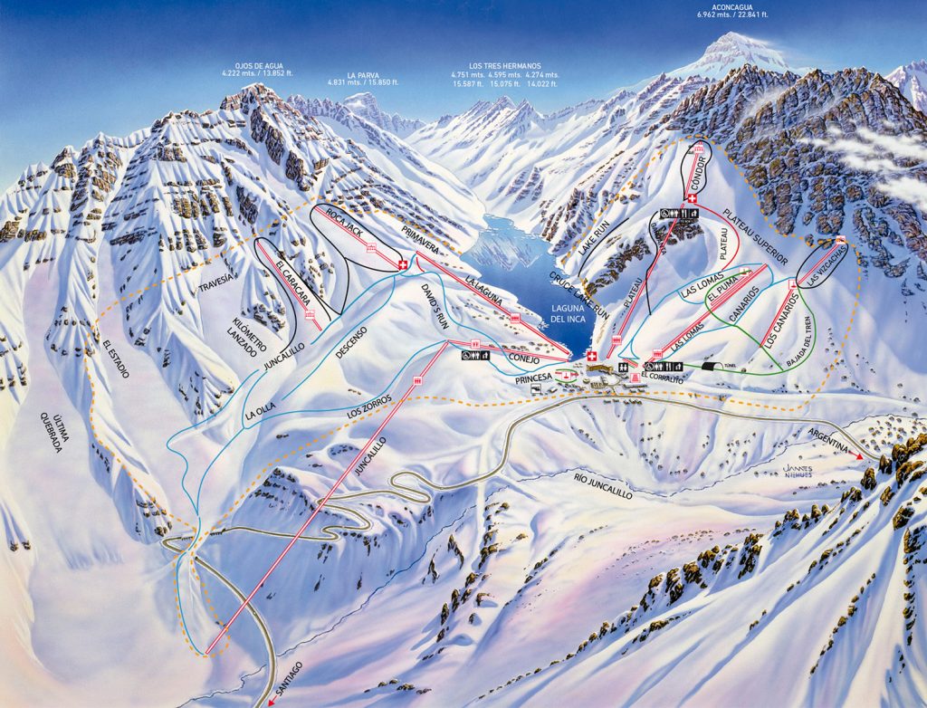 Portillo Ski Resort trail map