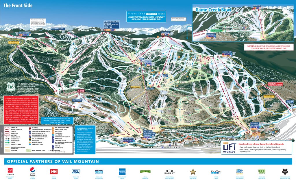 Vail Ski Resort trail map 1
