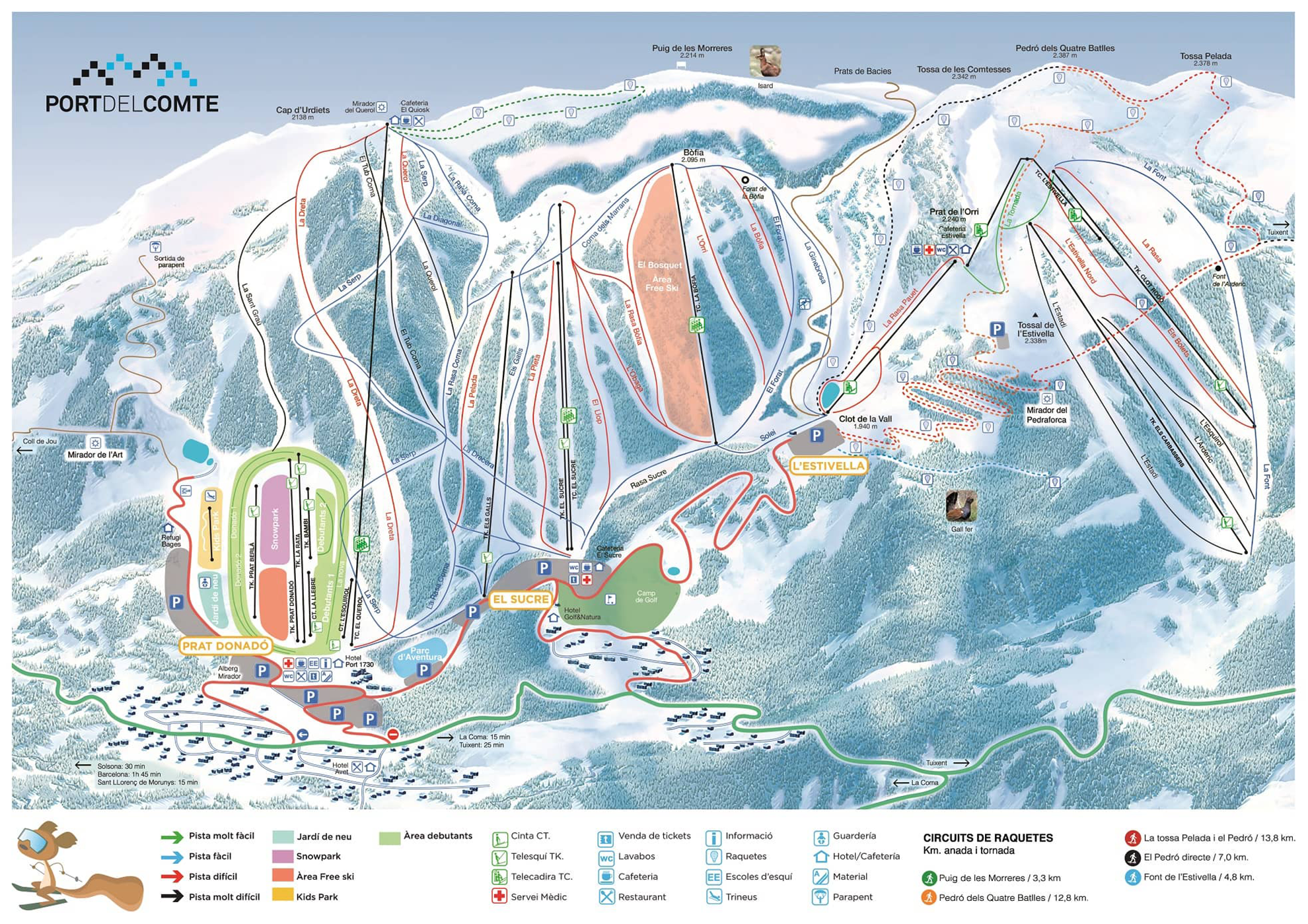 Port del Comte Ski Resort trail map