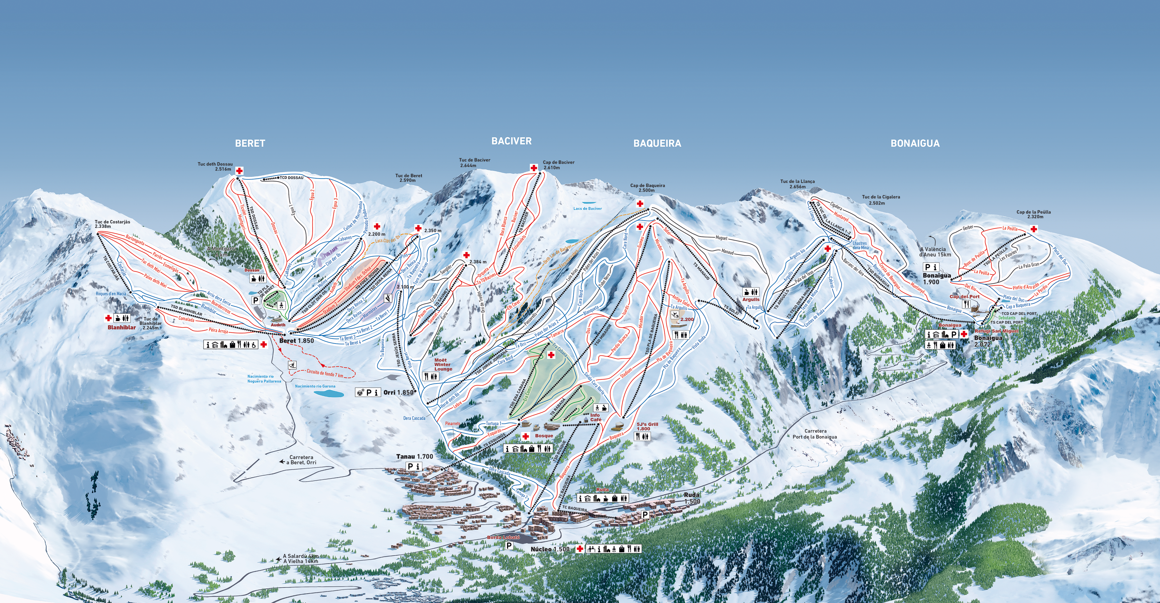 Baqueira Beret Ski Resort trail map