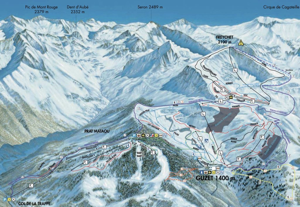Guzet Ski Resort trail map