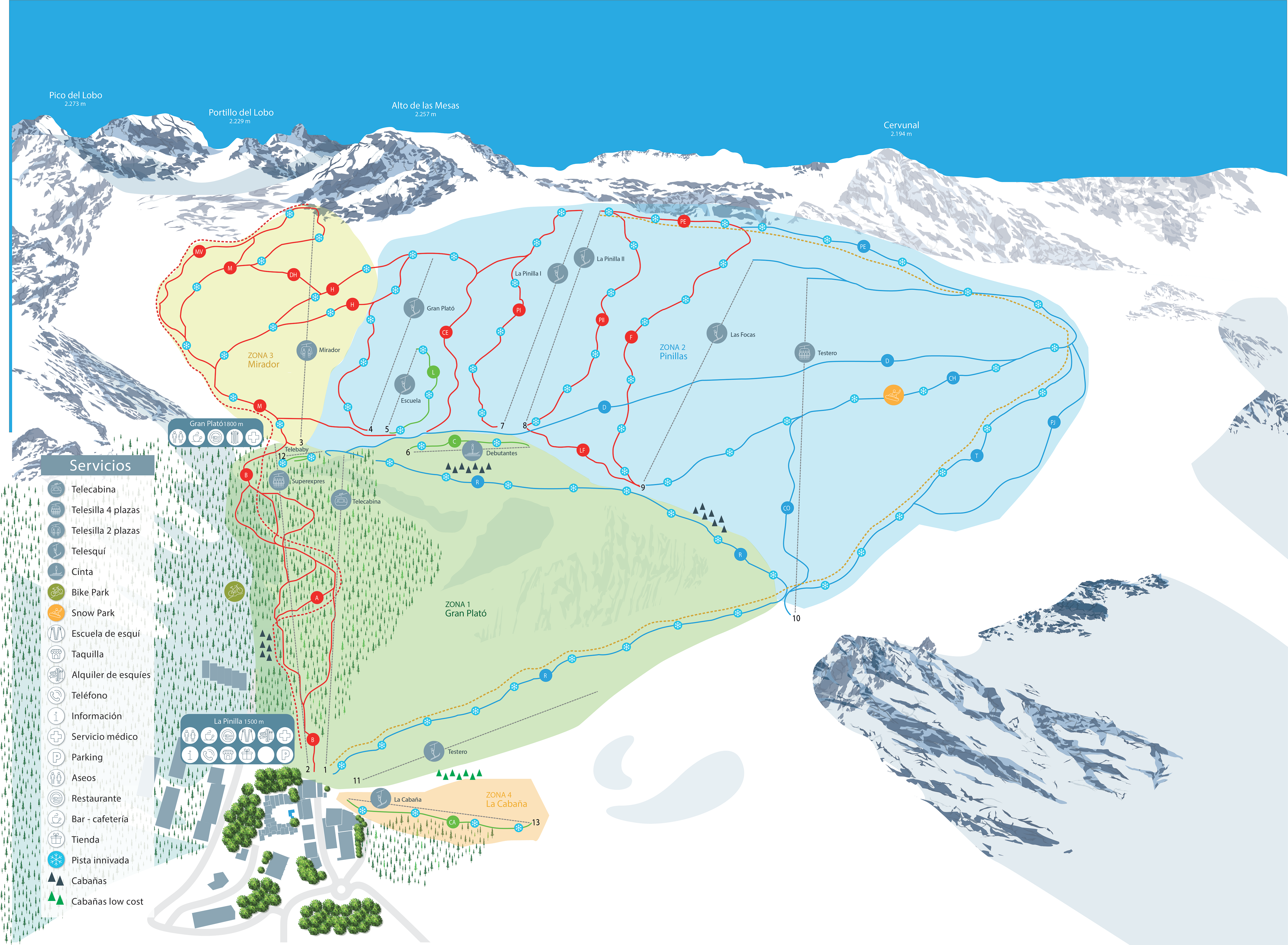 La Pinilla Ski Resort trail map