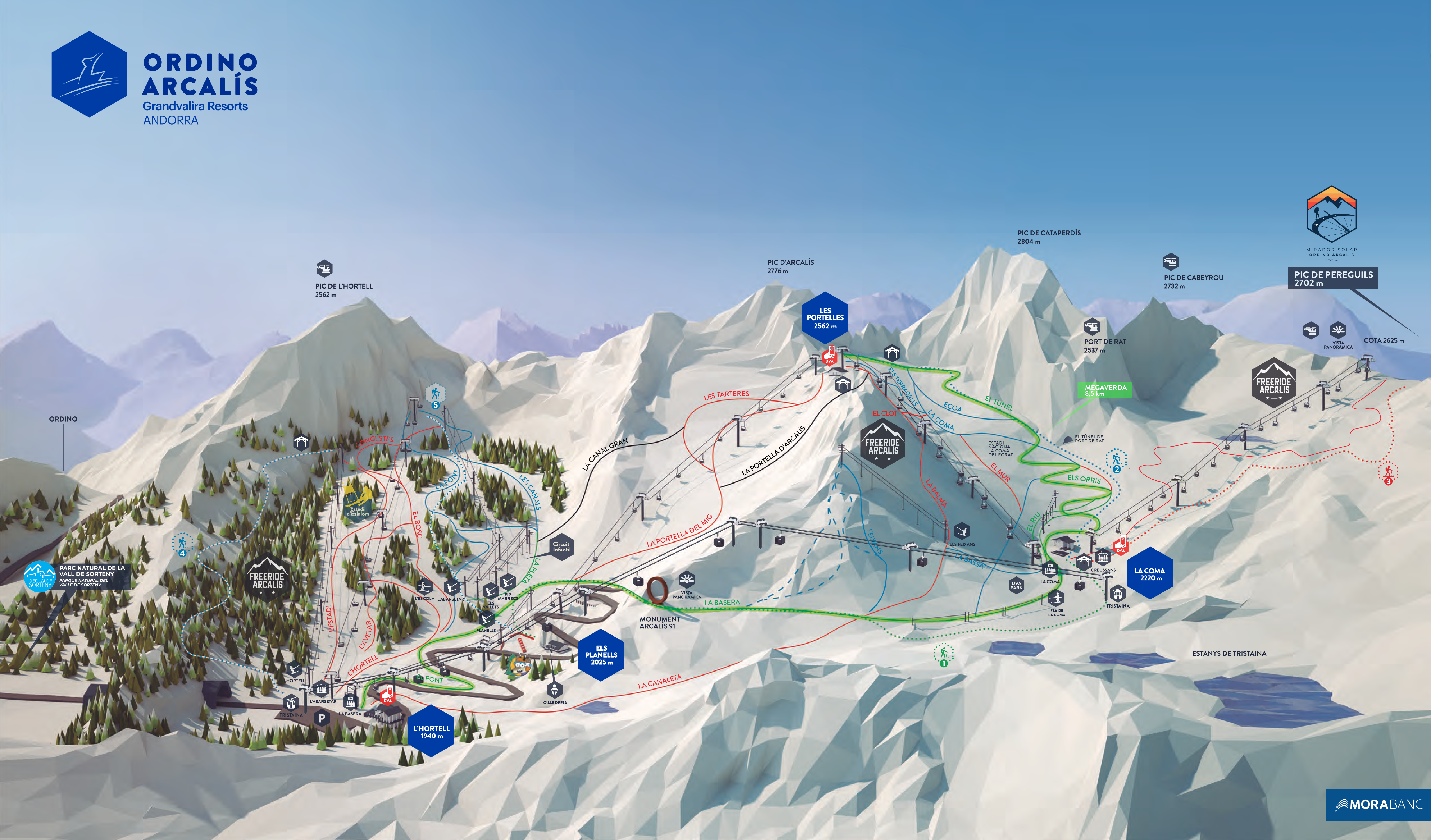 Ordino Arcalís Ski Resort trail map