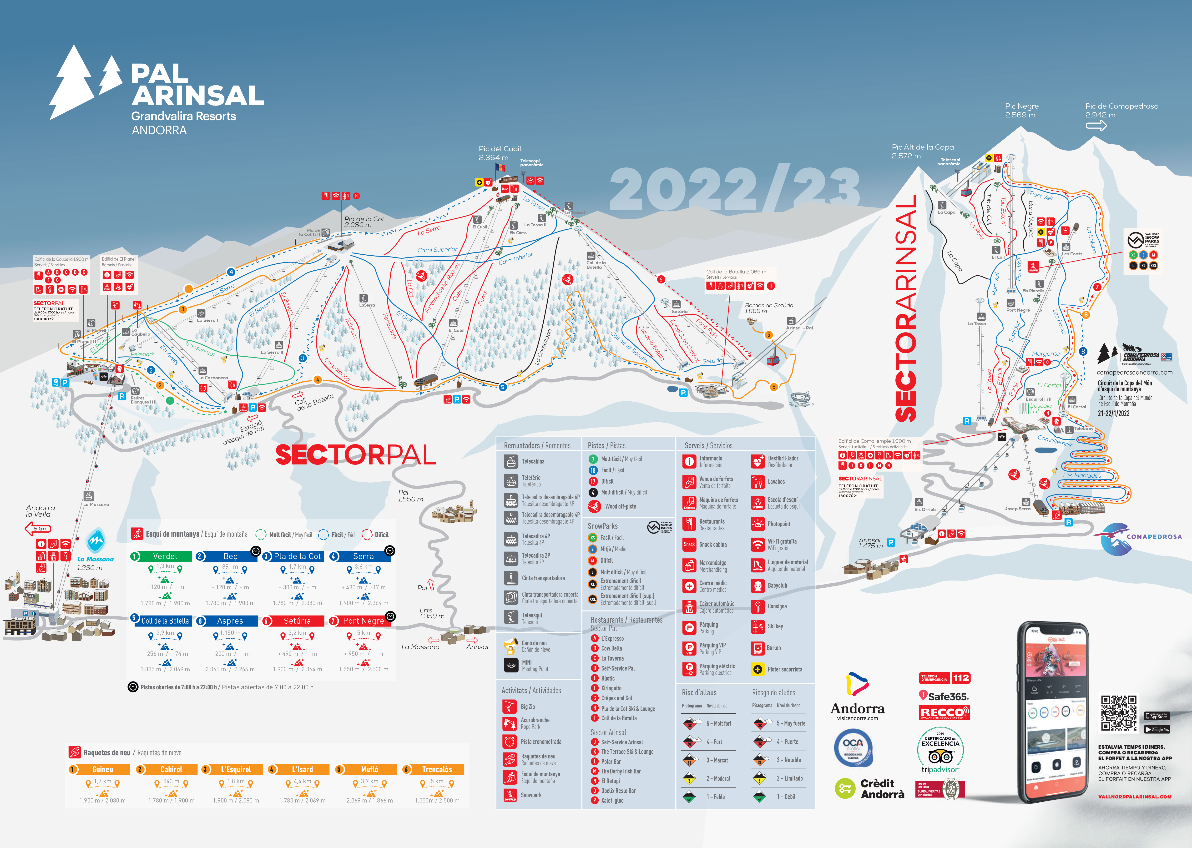 Pal Arinsal Ski Resort trail map