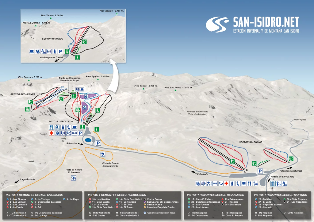 San Isidro Ski Resort trail map