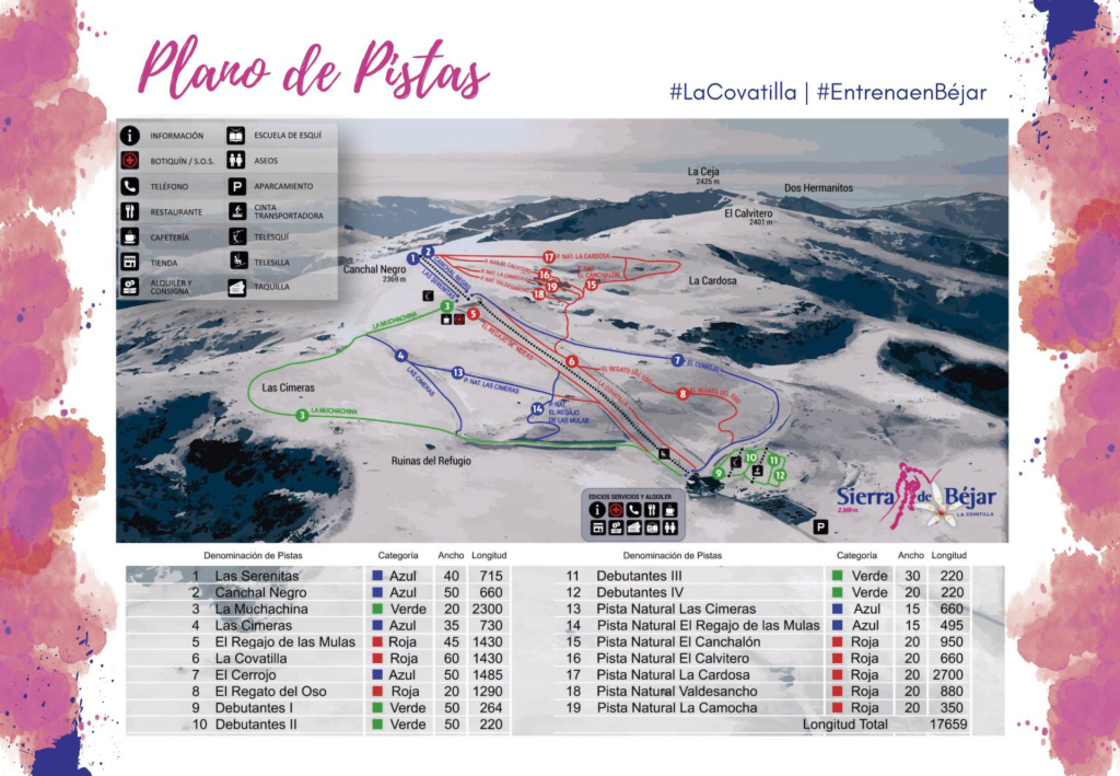 Sierra de Béjar Ski Resort trail map