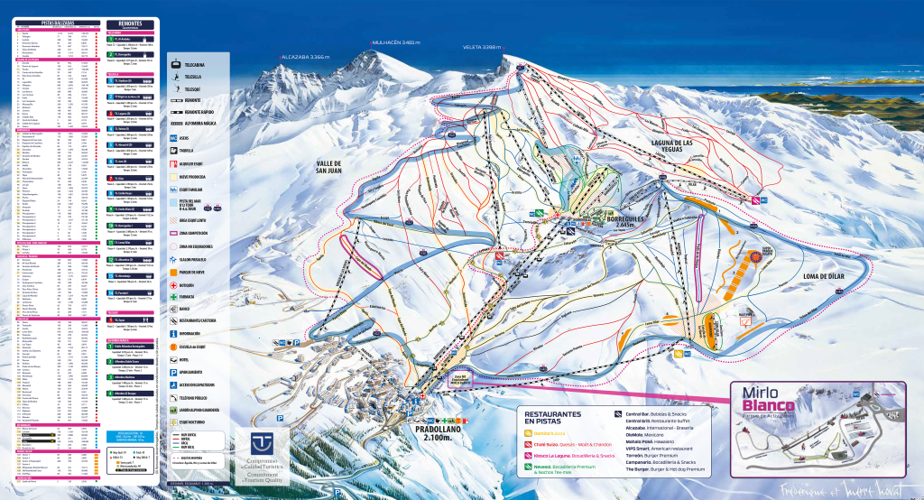 Sierra Navada Ski Resort trail map