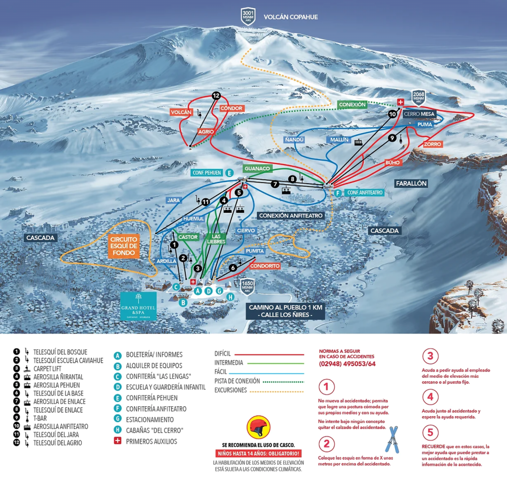 Caviahue Ski Resort trail map