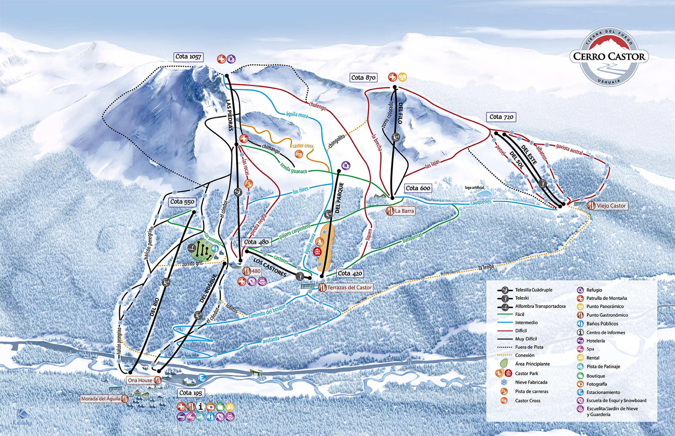 Cerro Castor Ski Resort trail map