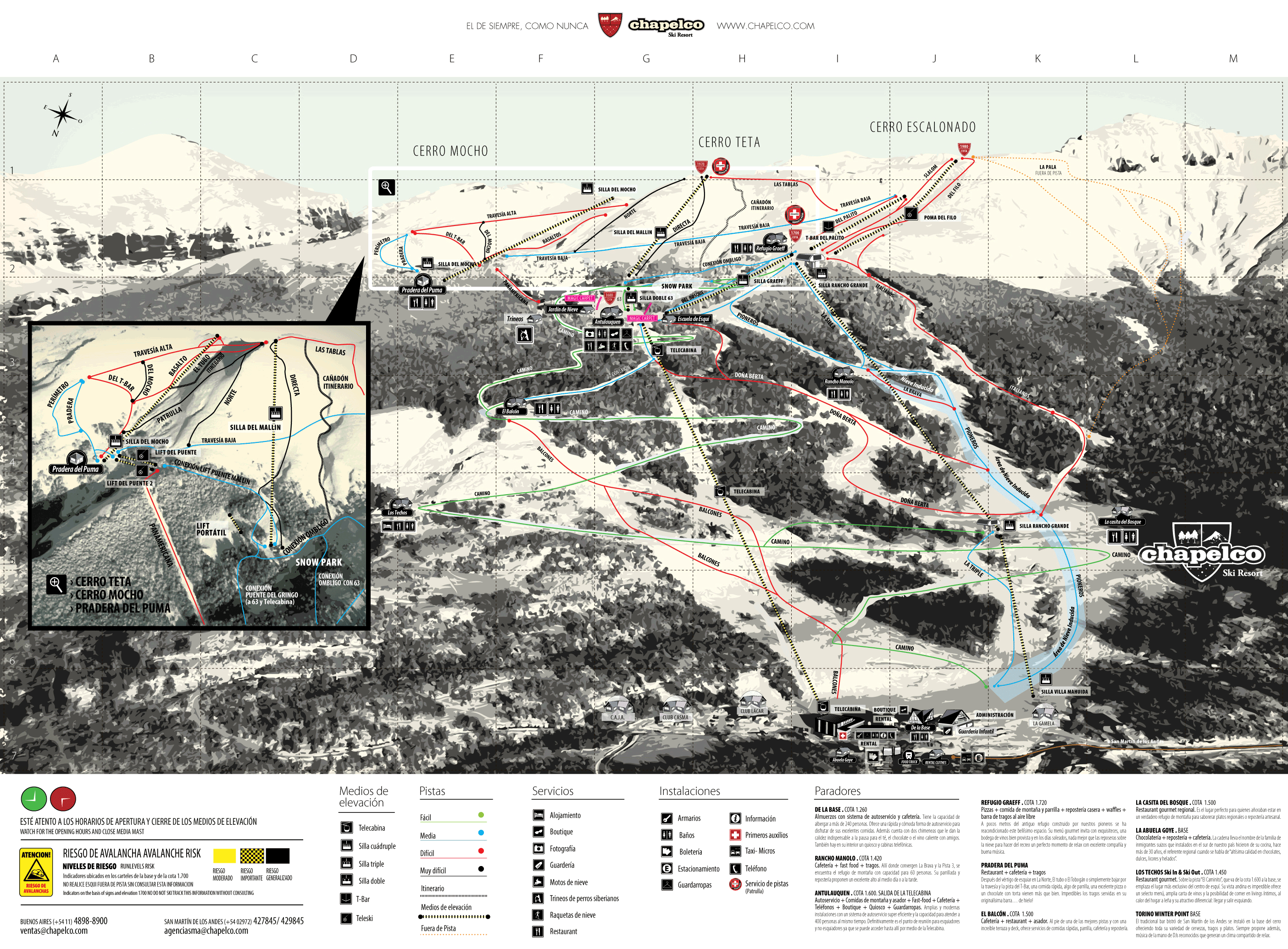 Chapelco Ski Resort trail map
