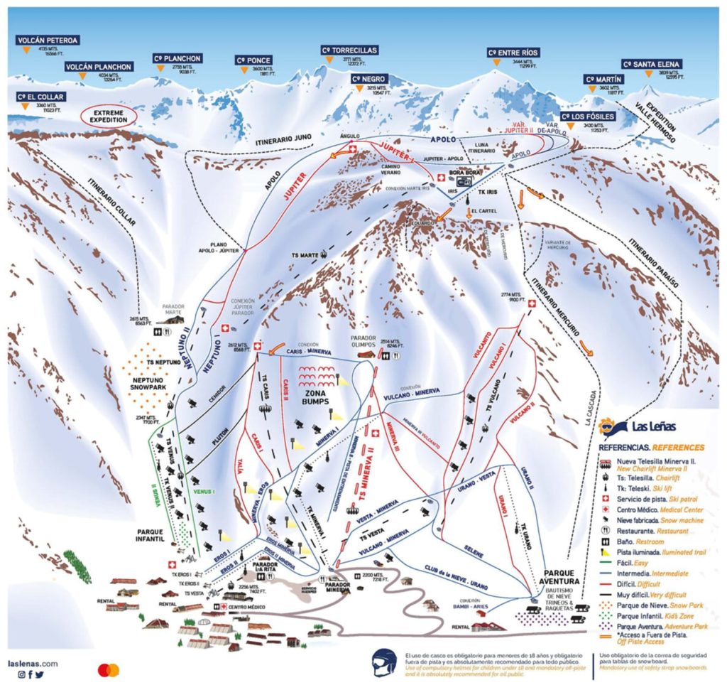 Las Leñas Ski Resort trail map